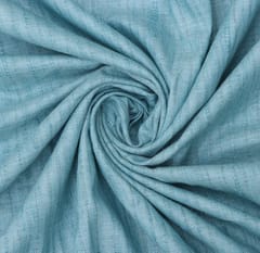 Tiffany Blue Stripe Textured Mahi Silk fabric -  KCC191478