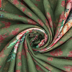 Sage Green and Pastel Floral Print Pashmina