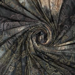 Grey abstract ethnic motif print Woolen weave