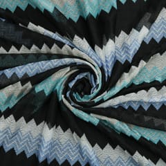 Ocean Toned Multicoloured Woolen Zig-Zag Print