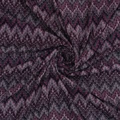 Purple Toned Shimmer Multicoloured Woolen Zig-Zag Print
