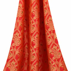 Crimson Red Brocade Handloom