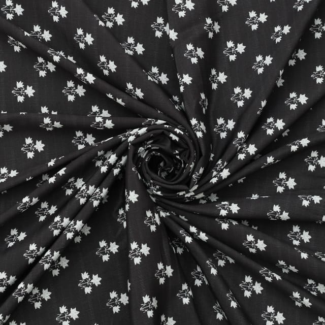 Black Crepe Digital Floral Print