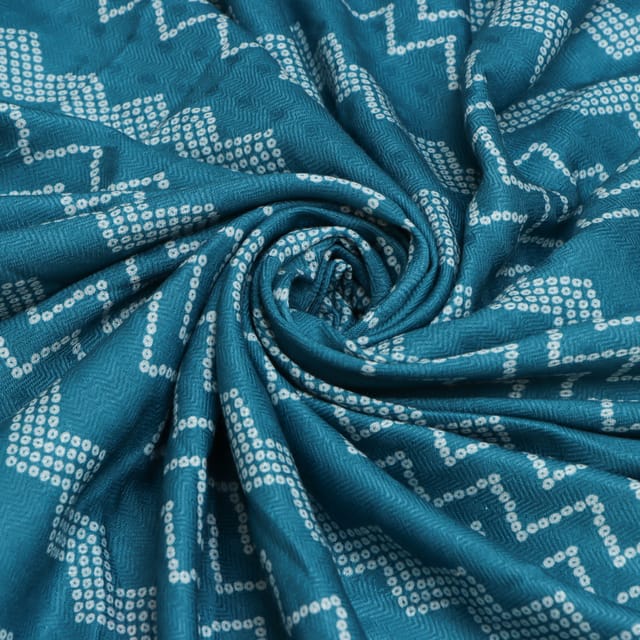 Sapphire Blue Bhandhani Stripe Print Fabric