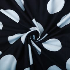 Beautifull Polka Dot Print on Black Base Glace Cotton Fabric