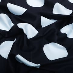Beautifull Polka Dot Print on Black Base Glace Cotton Fabric