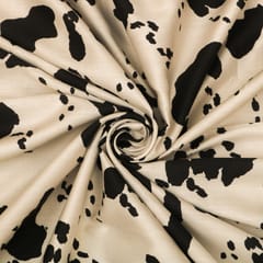 White & Black Glace Cotton Zebra Print Fabric