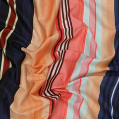 Beaitifull Multicolour Stripe Print Glace Cotton Fabric