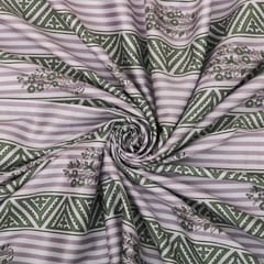 Grey & Green Glace Cotton Print Fabric