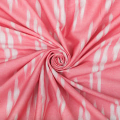Blush Pink Glace Cotton Stripe Print Fabric