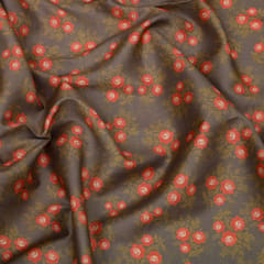 Grey Brown Glace Cotton Print Fabric
