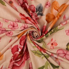 Lilac Cotton Print Floral Fabric