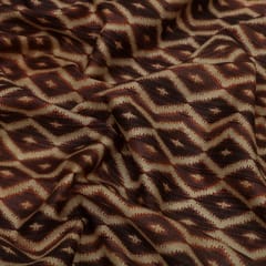 Coffee Glace Cotton Diamond Pattern Print Fabric