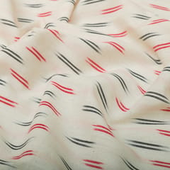 White Ikkat Weave Silk Handloom
