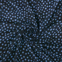 Shadow Black and Blue Print Georgette Fabric