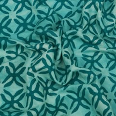 Turquoise Blue Ethnic Batik Print Cotton Fabric