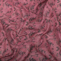 Black and Pink Floral Print Checkered Kota Loom
