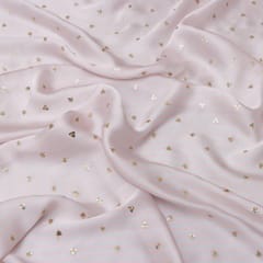 Pearl White Satin Sequence Fabric