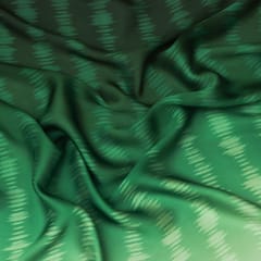 Emerald Green Ombre Print Satin Fabric