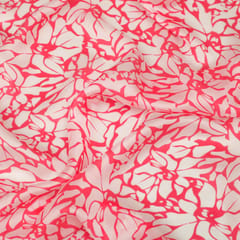 Candy Pink Abstract Print Organza Fabric