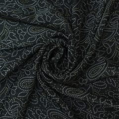 Shadow Black Bandhani Print Organza Fabric
