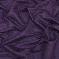 Electric Purple Chanderi Threadwork Embroidery Fabric