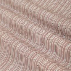 Faded Brown Muslin Stripe Print Fabric