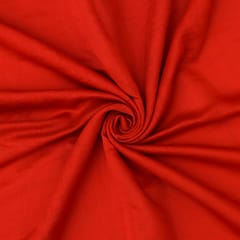Scarlet Red Chanderi Plain Fabric