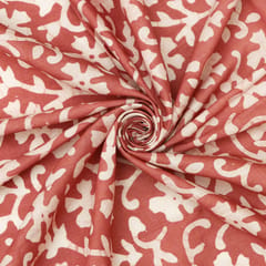 Cerise Pink Cotton Floral Batik Print Fabric