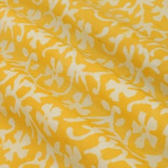 Yellow Cotton Batik Print Fabric