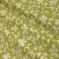 Moss Green Cotton Batik Print Fabric