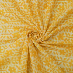 Canary Yellow Cotton Batik Print Fabric