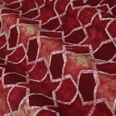 Fuschia Pink and White Circle Print Crepe Fabric