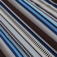 Multitoned Blue Stripe Crepe Fabric