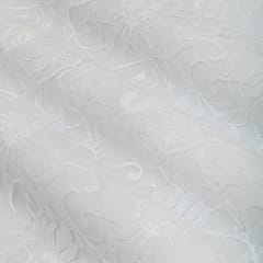 Daisy White Floral Chantilly Net Fabric