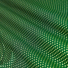 Green Brocade Gold Zari Booti Paudi Embrodiery Fabric