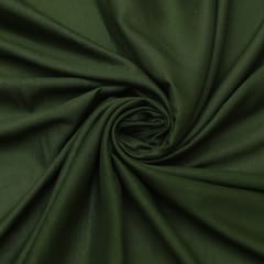 Olive Green Rayon Border Threadwork Sequins Embroidery Fabric