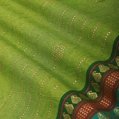Sage Green with Gold Mukaishi Cotton Print Fabric