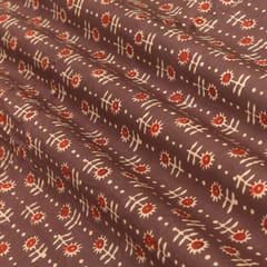 Forest Brown Motif Print Cotton Fabric