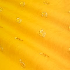 Canary Yellow Booti Embroidery Chanderi Fabric