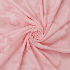 Blush Pink Georgette Floral Print Jacquard Fabric