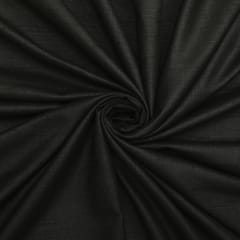 Midnight Black Plain Mahi Silk Fabric