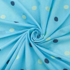 Sky Blue Chanderi Booti Embroidery Fabric
