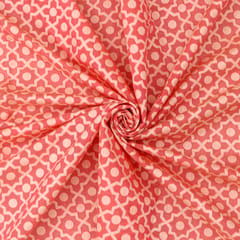 Blush Pink Chanderi Floral Jacquard Fabric