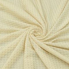 Salt White Geogette Sequin Sippi Threadwork Embroidery Fabric