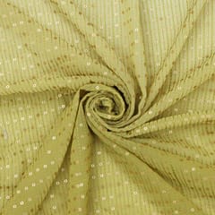 Lemon Yellow Sequins Embroidery Georgette