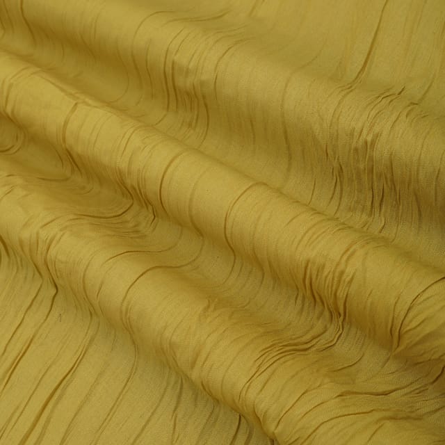 Mustard Yellow Crush Linen Plain Fabric