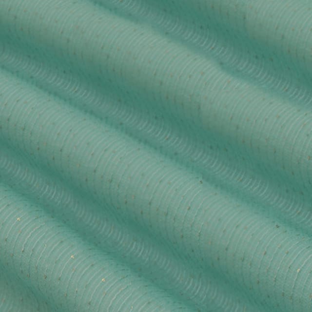 Turquoise Blue Kota Check Sequin Embroidery Fabric