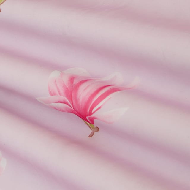 Lilac Organza Floral Print Fabric