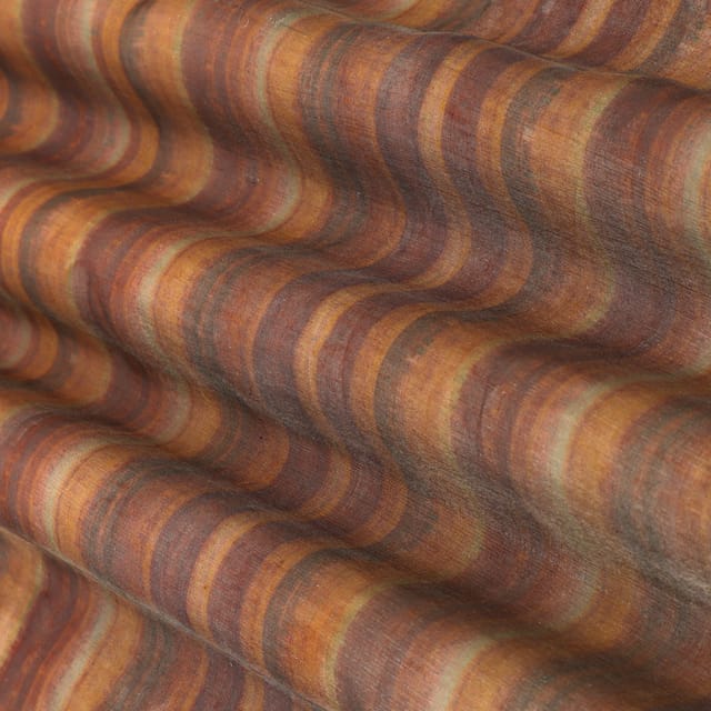 Deep Brown Tissue Stripe Print Fabric